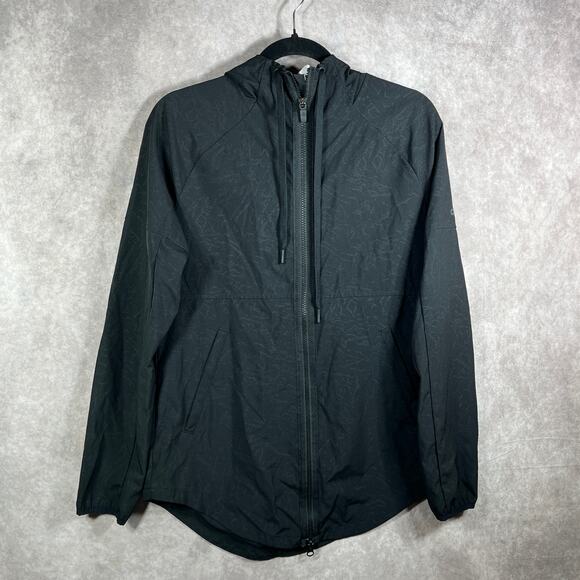 Adidas Hoodie Jacket Womens Small 4-6 Black Full‎ Zip Outdoor Pockets Athleisure - Picture 1 of 9
